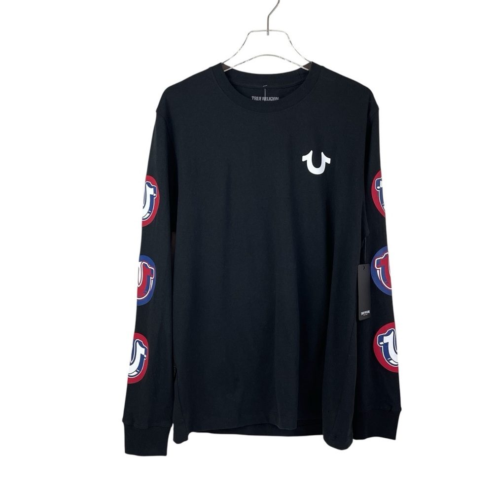 True Religion Double Sided Black Long Sleeve T-Shirt Men’s Size M NWT MSRP $69 - Picture 2 of 7
